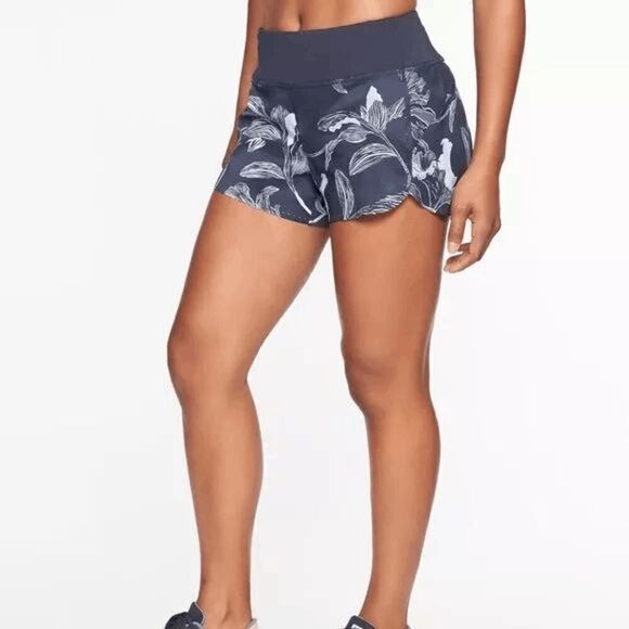 Athleta Shorts Blue White Floral Size XXS - Picture 1 of 8